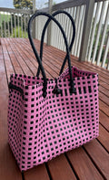 Pink / Black Chequered Tote Bag image 1