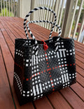 Black / White / Red Chequered Tote Bag image 1