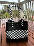 Black / White Chequered Tote Bag image 2