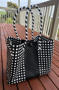 Black Panel Black/White Chequered Tote Bag image 0