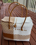Gold / White Picnic Style Tote Bag image 0