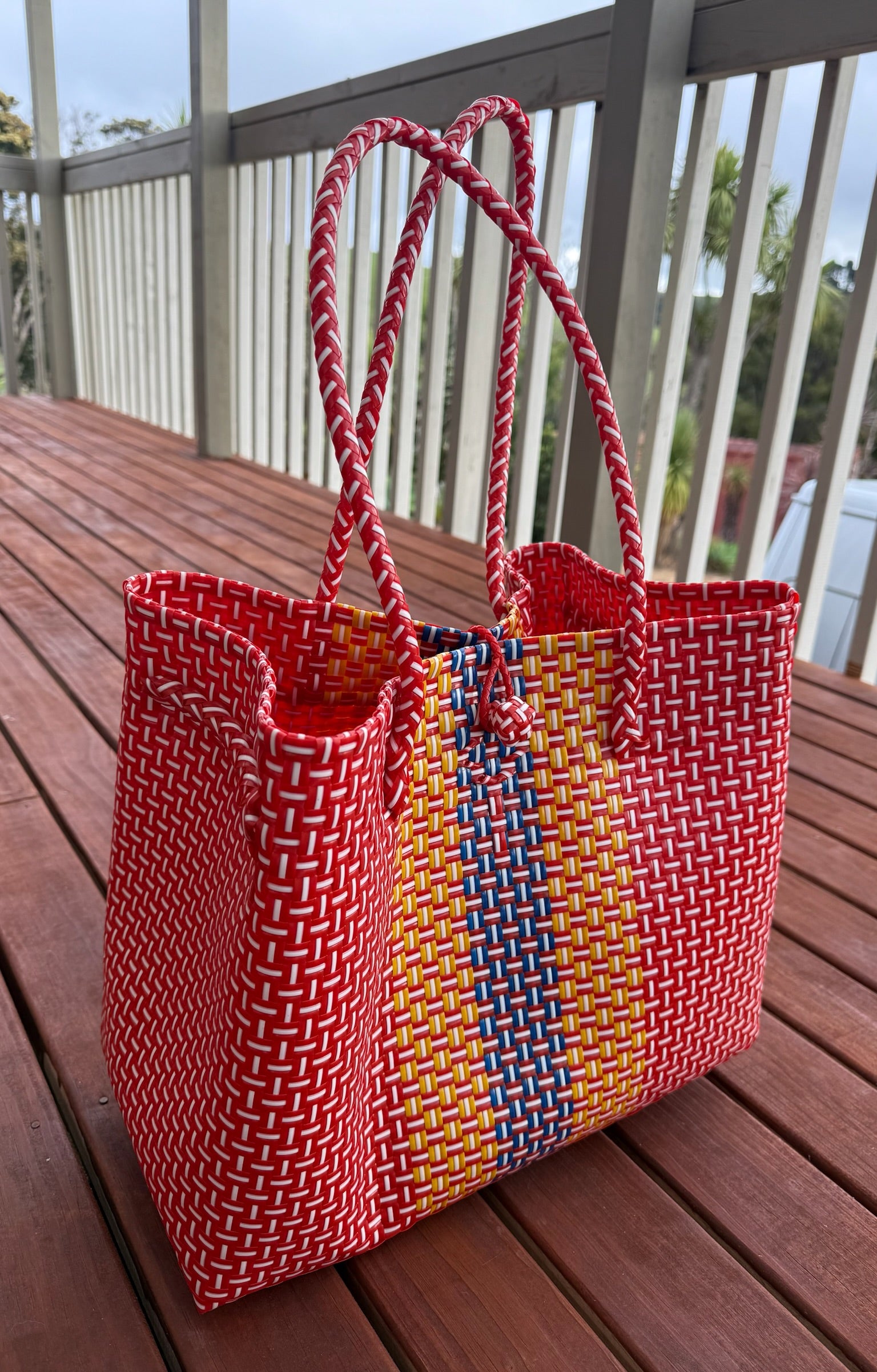 Red/Orange/Blue Tote Bag image 1