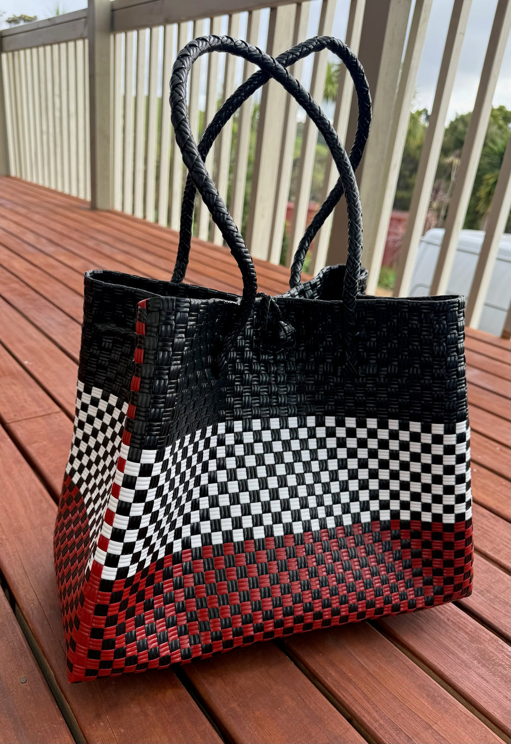 Black / Red / White Tote Bag image 1