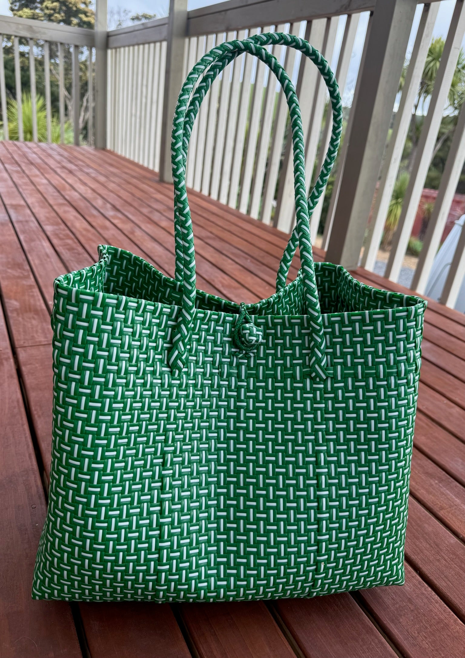 Green/White Tote Bag image 1
