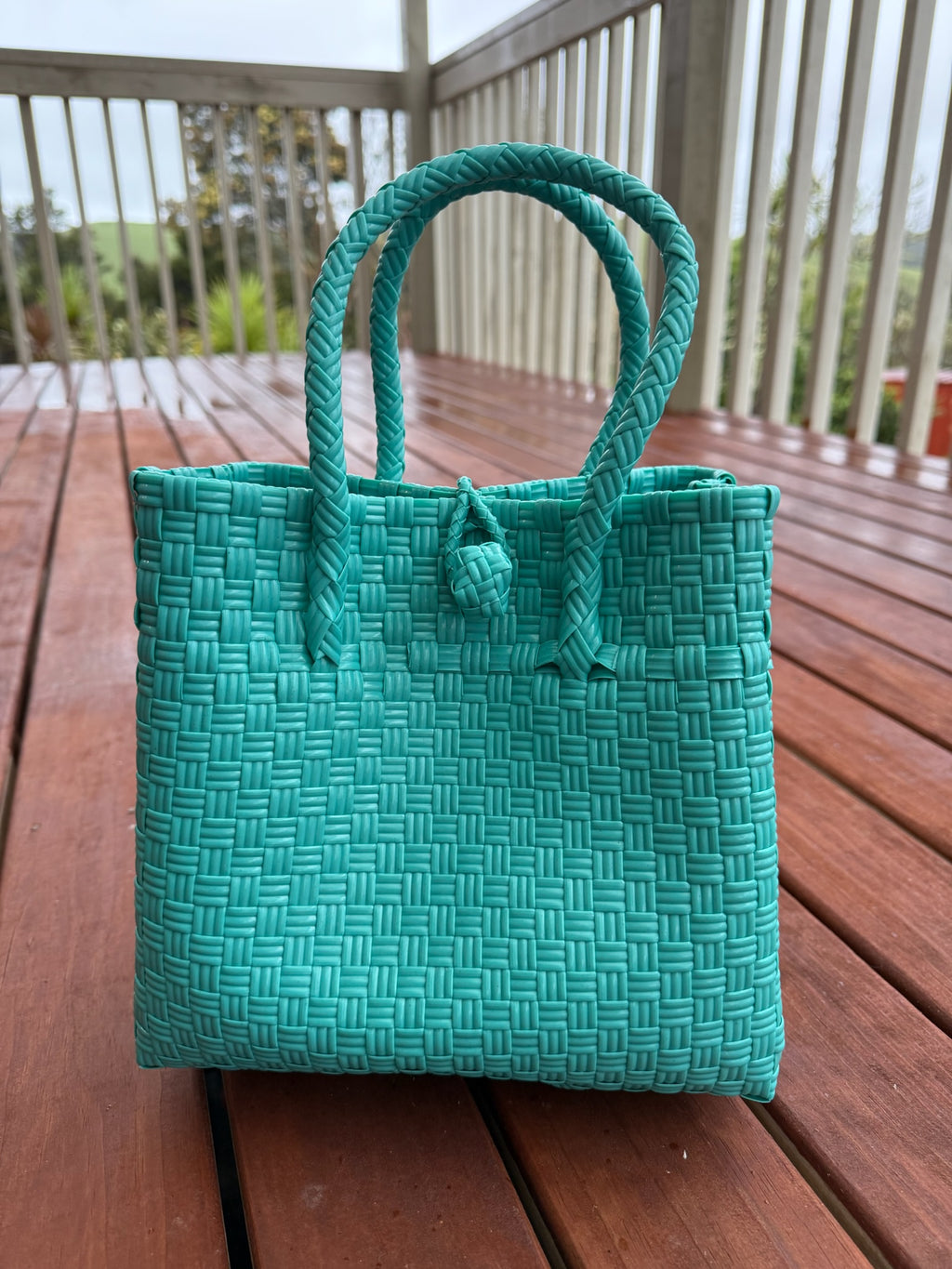 Teal Single Colour Tote Bag image 0