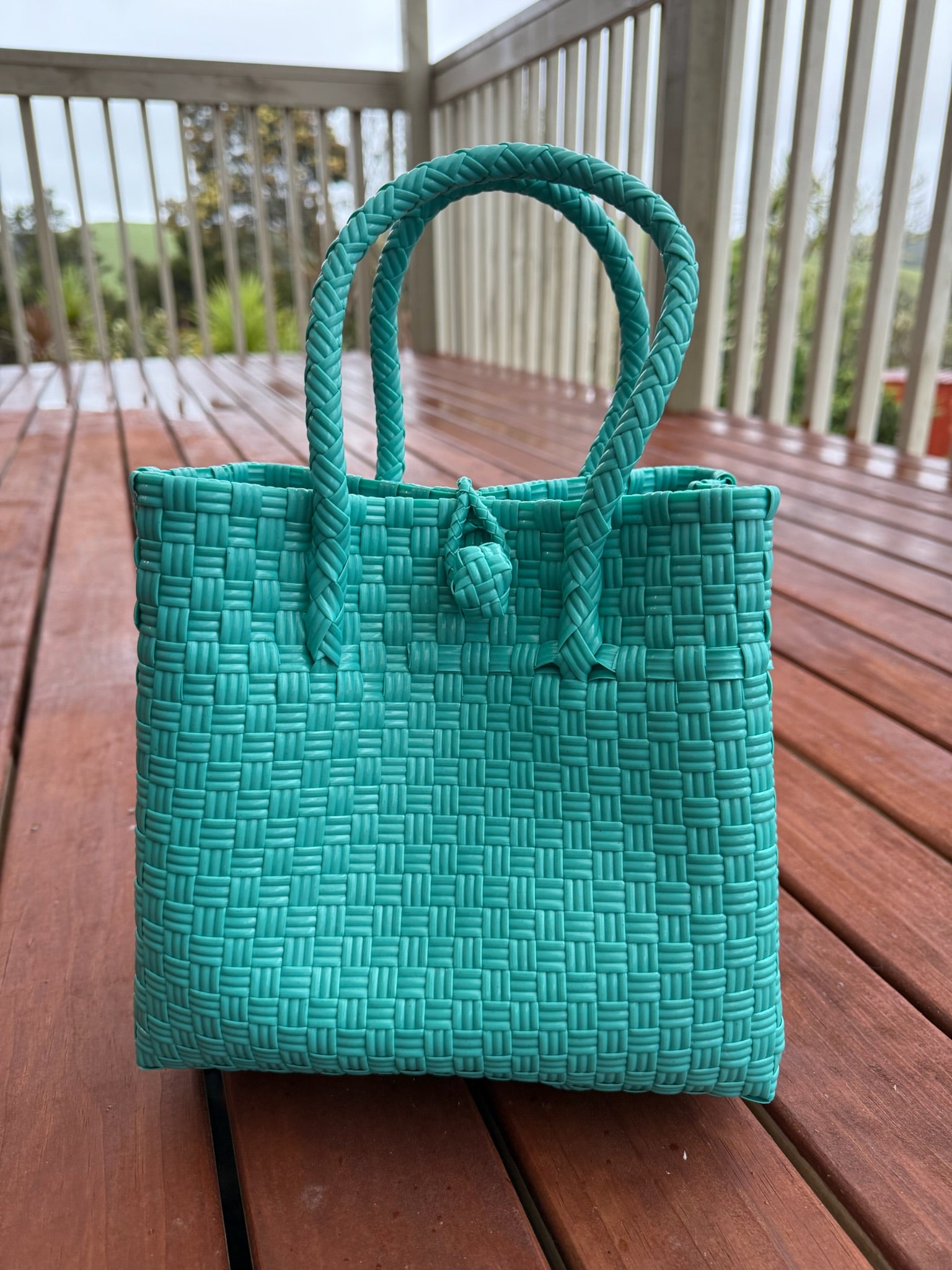 Teal Single Colour Tote Bag image 0