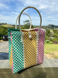 Green / Yellow / Pink Chequered Picnic Bag image 0