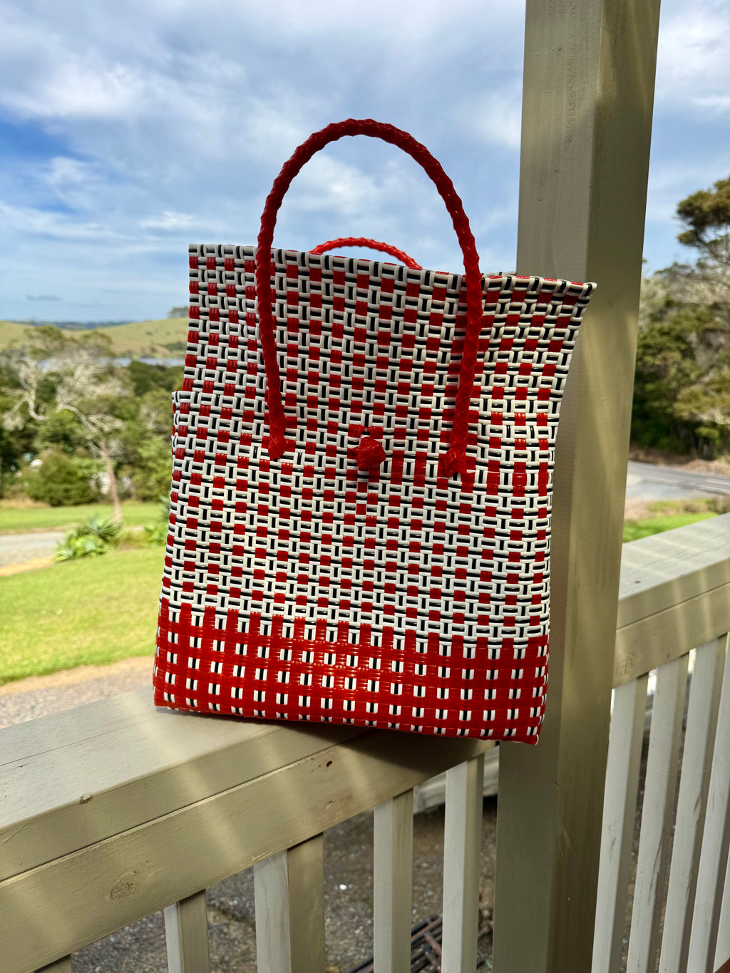 Red / White Chequered Picnic Bag image 1