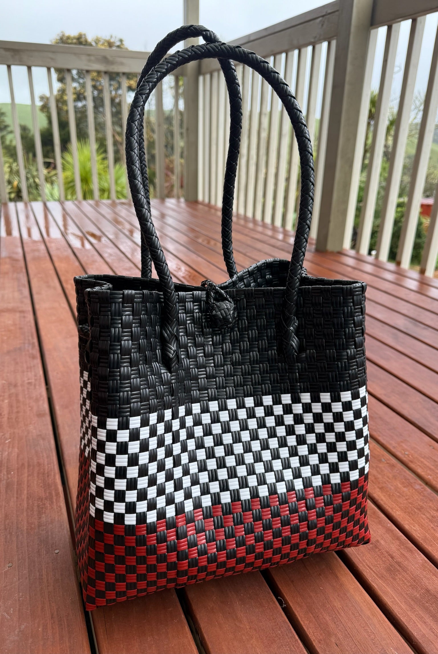 Black / Red / White Tote Bag image 2