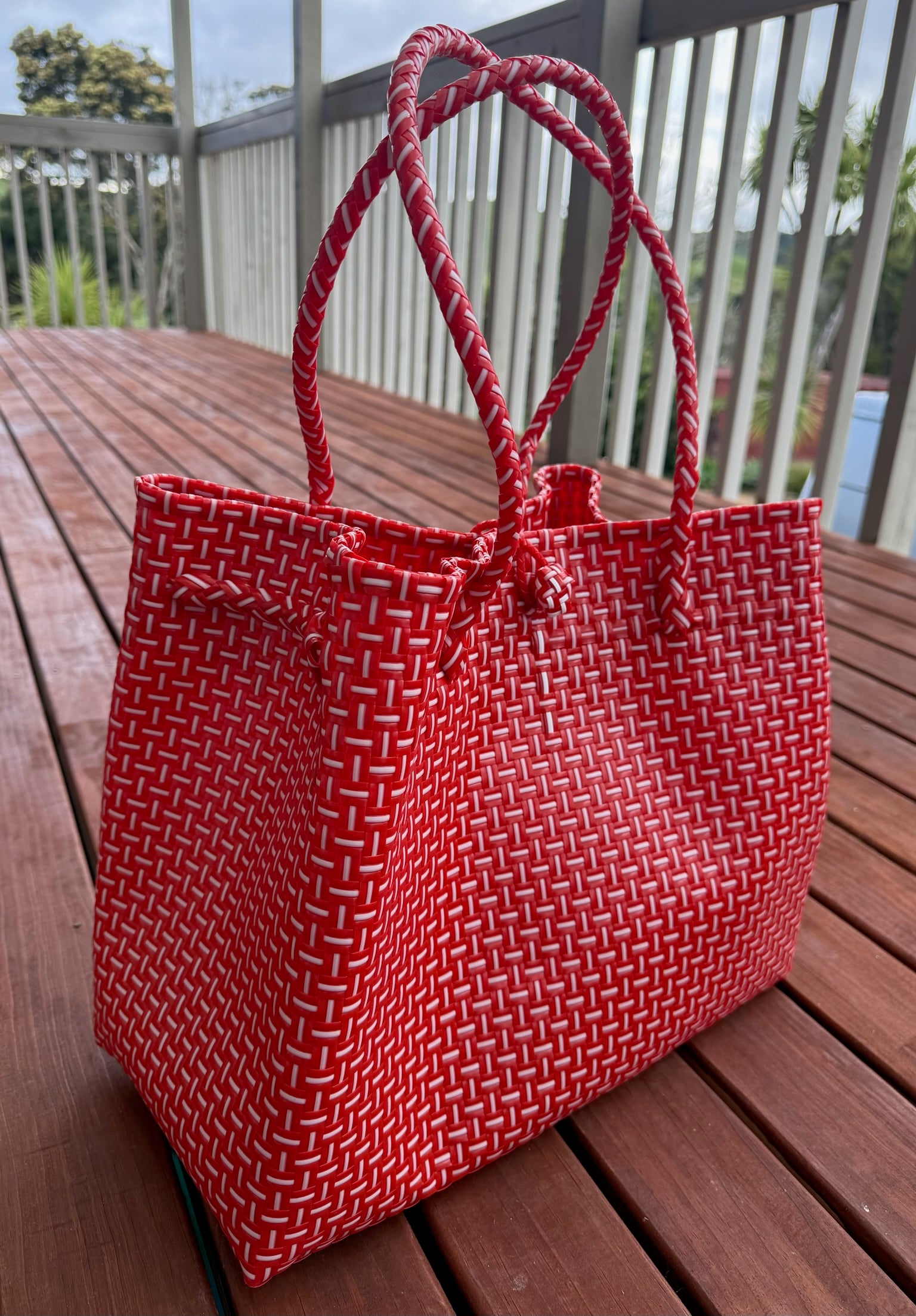 Red/White Tote Bag image 1