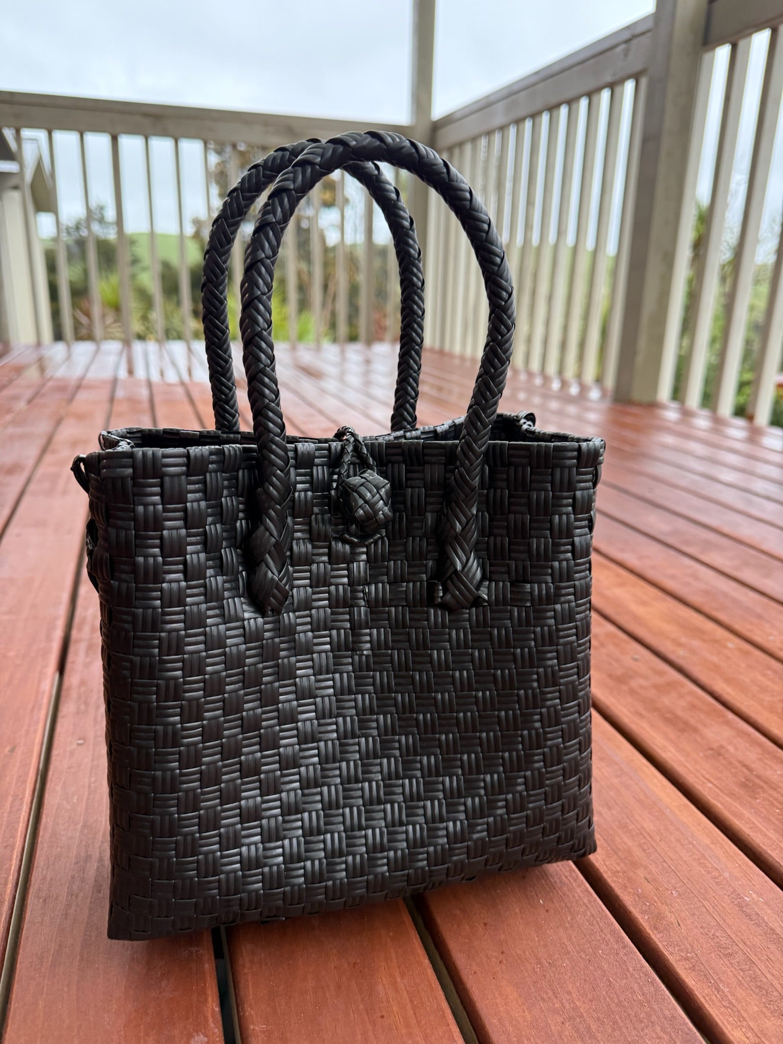 Black Single Colour Tote Bag image 1