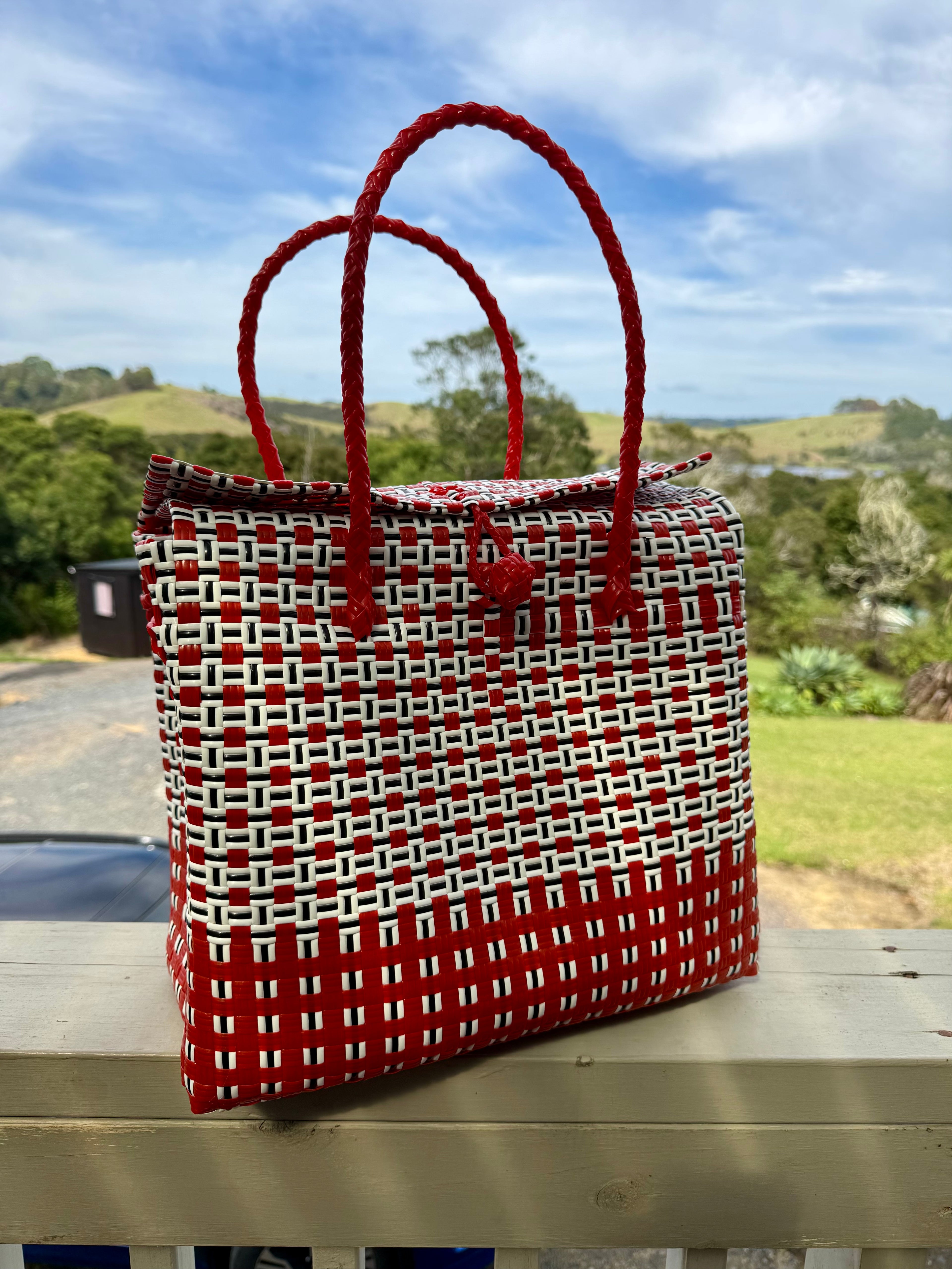 Red / White Chequered Picnic Bag image 0